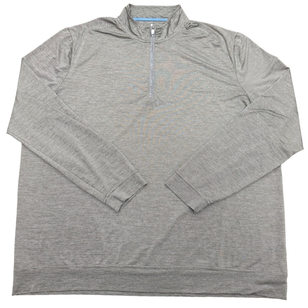 Johnnie-O Vaughn Quarter Zip Pullover Men XXL Meteor Gray Striped JMKO1890 Top
